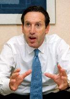 Starbucks Coffee founder Schultz talks with Kyodo News